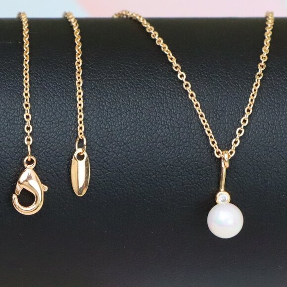 "Elegant Rose Gold Necklace with Pearl Drop and Adjustable Chain, XPNL1875 - Picture 1 of 14